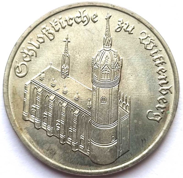 5 марок - Замковая церковь в Виттенберге, Германия, 1983 год 14757