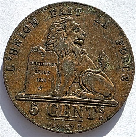 5 сантимов - Бельгия, 1856 год 16590