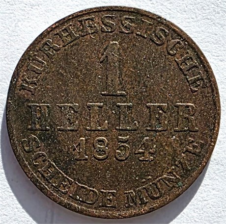 1 геллер - Гессен-Кассель, 1854 год 16595