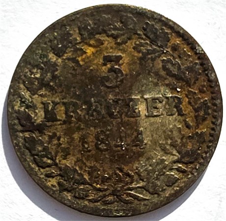 3 крейцера - Вюртемберг, 1844 год 16600