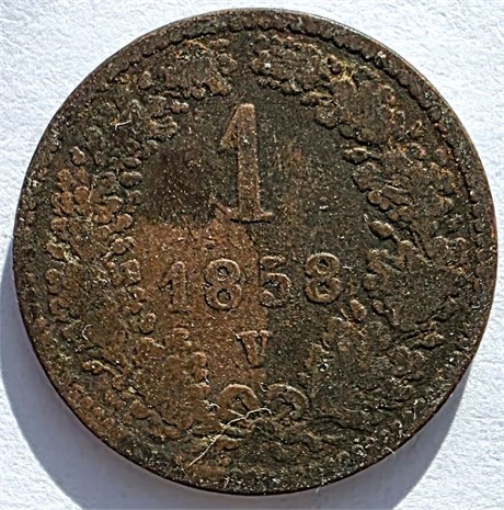 1 крейцер - Австрия, 1858 год 16602