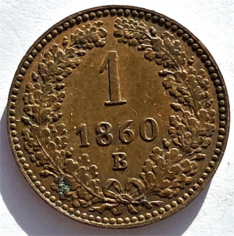 1 крейцер - Австрия, 1860 год B 16603