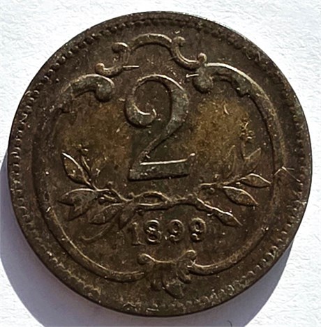 2 геллера - Австрия 1899 год 16604