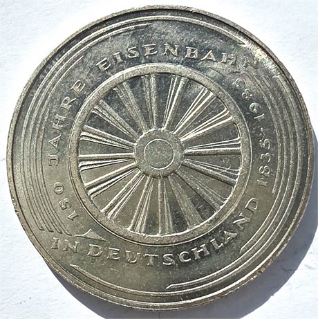 5 марок - Железная дорога, Германия, 1985 год 16709