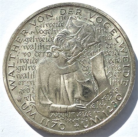 5 марок - Вальтер фон дер Фогельвейде, Германия, 1980 год 16710