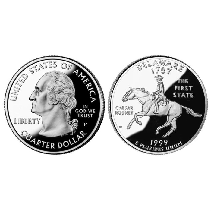 25 центов - Штат № 1 Делавэр, США, 1999 год 11063