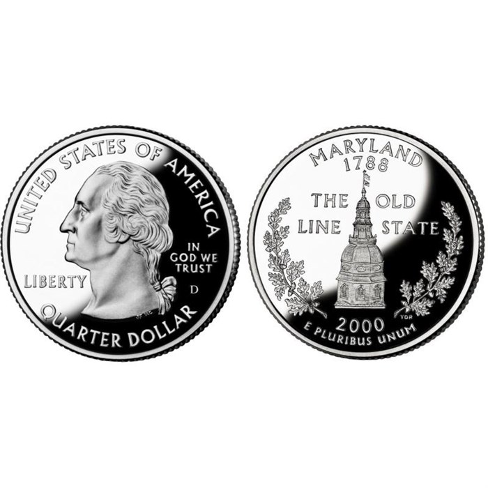 25 центов - Штат № 7 Мэриленд, США, 2000 год 11069
