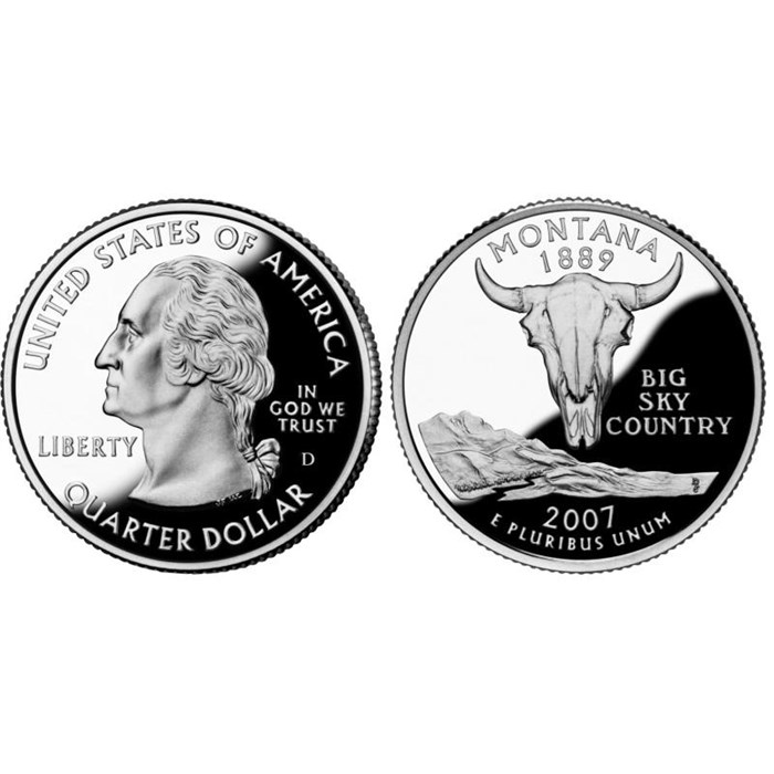 25 центов - Штат № 41 Монтана, США, 2007 год 11103