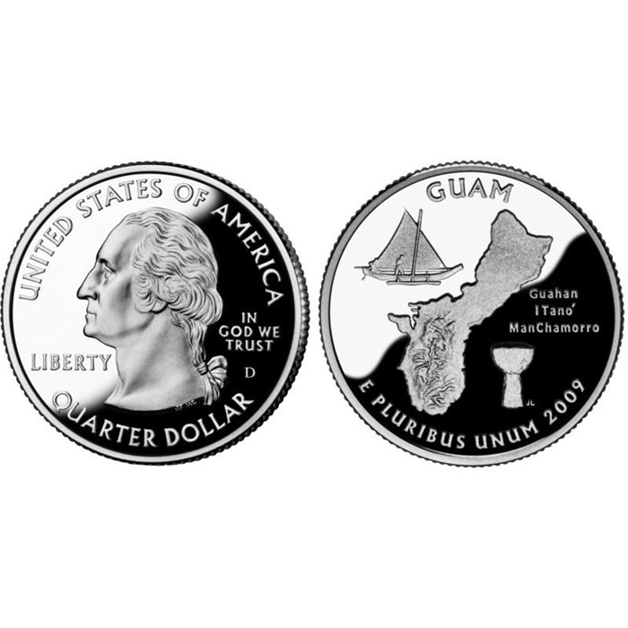 25 центов - Штат № 53 Гуам, США, 2009 год 11115