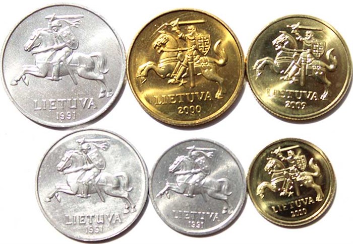 Набор монет - Литва, 1991-2006 гг, (6 монет) 12623