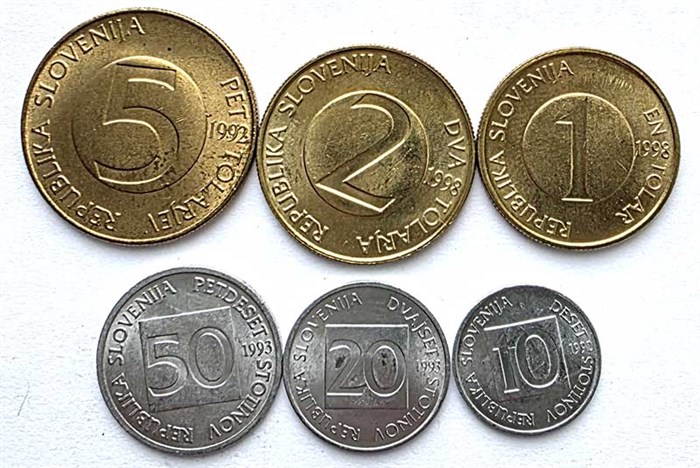 Набор монет - Словения, 1992 - 2001 год (6 монет) 13431