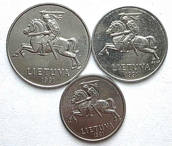 Набор монет - Литва, 1991 год, (3 монеты) 13435