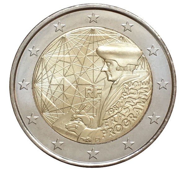 2 евро - 35 лет программе Эразмус, Франция, 2022 год, UNC 13571