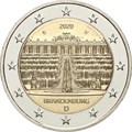 2 евро - Бранденбург, дворец Сан-Суси в Потсдаме, Германия, 2020 год, UNC 12731
