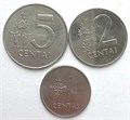 Набор монет - Литва, 1991 год, (3 монеты) 13435