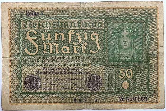 Банкнота 50 марок - Германия, 1919 год 14301