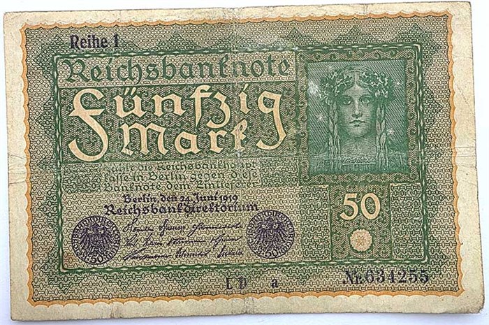 Банкнота 50 марок - Германия, 1919 год 14302