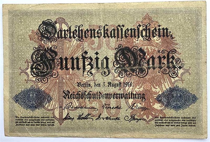 Банкнота 50 марок - Германия, 1914 год 14332