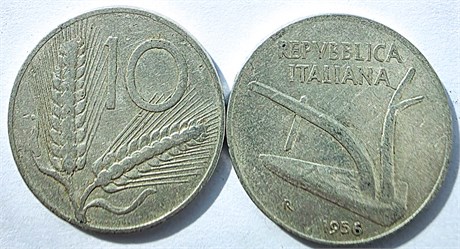 10 лир - Италия,1956 год 16835