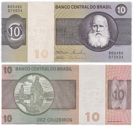 Банкнота 10 крузейро - Бразилия, 1970-1980 гг, UNC 16948