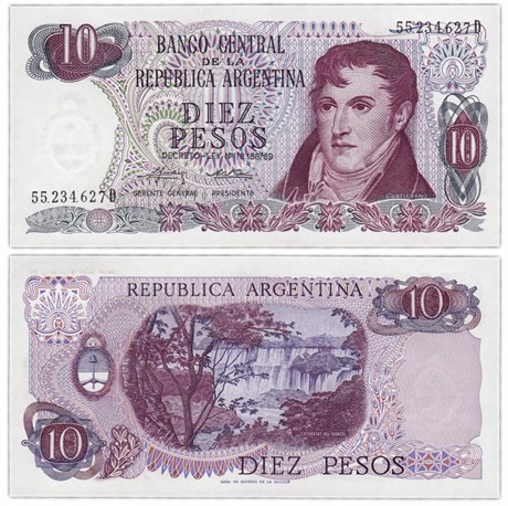 Банкнота 10 песо - Аргентина, 1973-1976 гг, UNC 16959