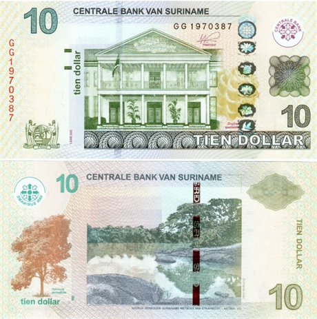 Банкнота 10 долларов - Суринам, 2020 год, UNC 16973