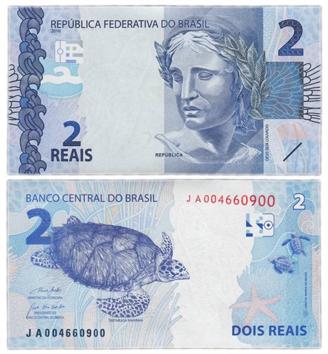 Банкнота 2 реала - Бразилия, 2010 год, UNC 17101