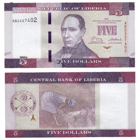 Банкнота 5 долларов - Либерия, 2016 год, UNC 17126