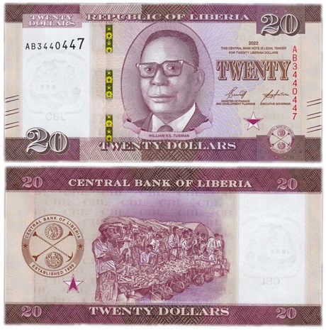 Банкнота 20 долларов - Либерия, 2022 год, UNC 17127