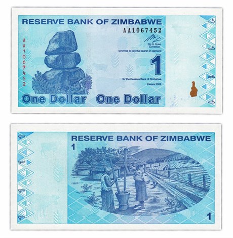 Банкнота 1 доллар - Зимбабве, 2009 год, UNC 17220