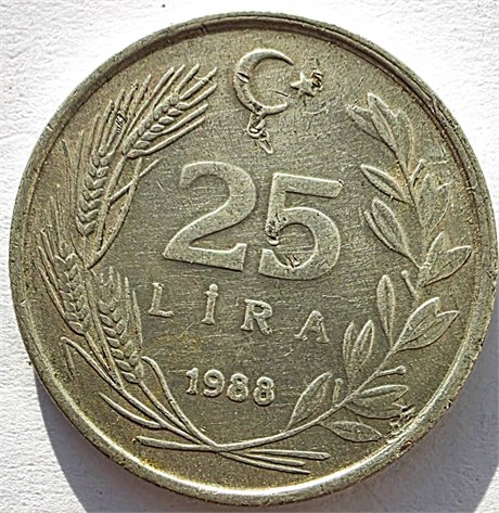 25 лир - Турция, 1988 год 17451