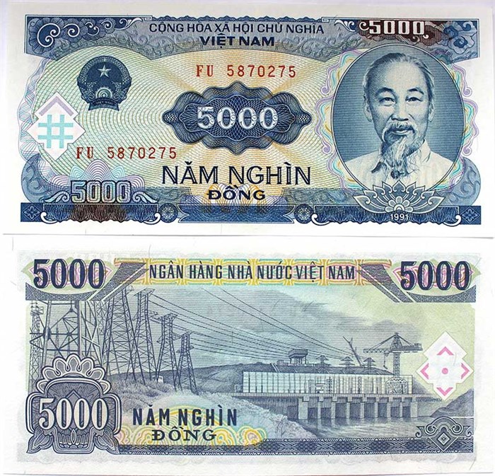 Банкнота 5000 донгов - Вьетнам, 1991 год, UNC 12496