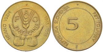5 толаров - ФАО, Словения, 1995 год, UNC 14010
