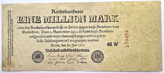 Банкнота миллион марок - Германия, 1923 год 14325