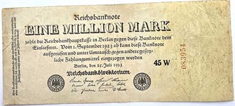 Банкнота миллион марок - Германия, 1923 год 14326