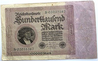 Банкнота 100000 марок - Германия, 1923 год 14327
