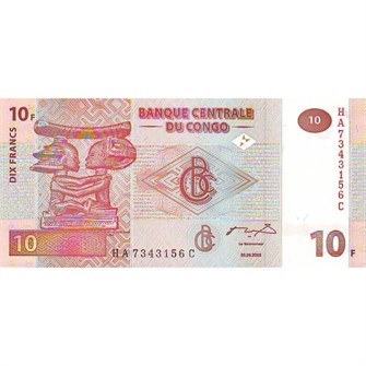 Банкнота 10 франков - Конго, 2003 год, UNC 14437