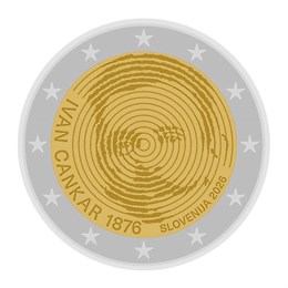 2 евро - 150 лет со дня рождения Ивана Цанкара, Словения, 2026 год 16274