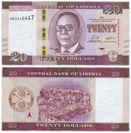 Банкнота 20 долларов - Либерия, 2022 год, UNC 17127