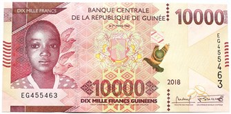 Банкнота 10000 франков - Гвинея, 2018 год, UNC 10967