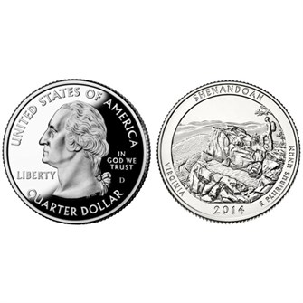 25 центов - Парк № 22 Шенандоа (Вирджиния), США, 2014 год 10998