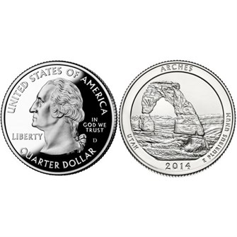 25 центов - Парк № 23 - Арки (Юта), США, 2014 год 10999