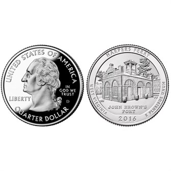 25 центов - Парк № 33 - Харперс Ферри (Западная Виргиния), США, 2016 год 11009