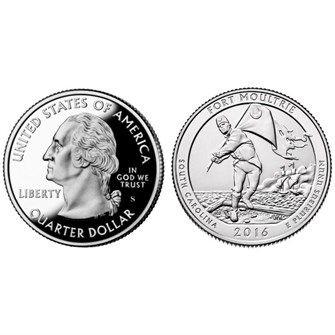 25 центов - Парк № 35 - Форт Молтри (Южная Каролина), США, 2016 год 11012