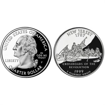 25 центов - Штат № 3 Нью-Джерси, США, 1999 год 11065