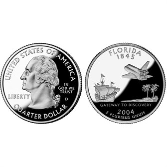 25 центов - Штат № 27 Флорида, США, 2003 год 11089