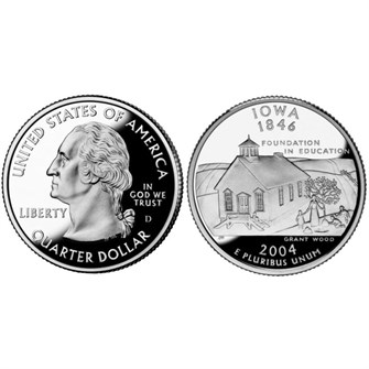 25 центов - Штат № 29 Айова, США, 2009 год 11091
