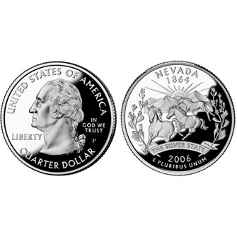 25 центов - Штат № 36 Невада, США, 2006 год 11098