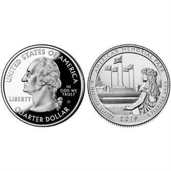 25 центов - Парк № 47 - Американский мемориальный парк, США, 2019 год 11144