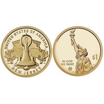 1 доллар - "Американские инновации №4 - Лампа Эдисона", США, 2019 год, двор D 11150